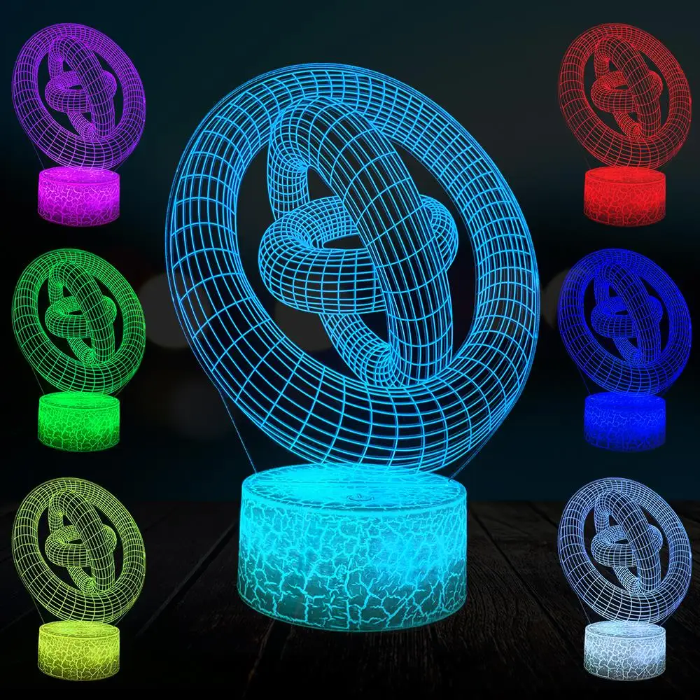 Abstract Snail 3D Lamp Art LED USB Night Light Gradient Mood Multicolor Luminaria Table Beside Home Decor Holiday Present Gift