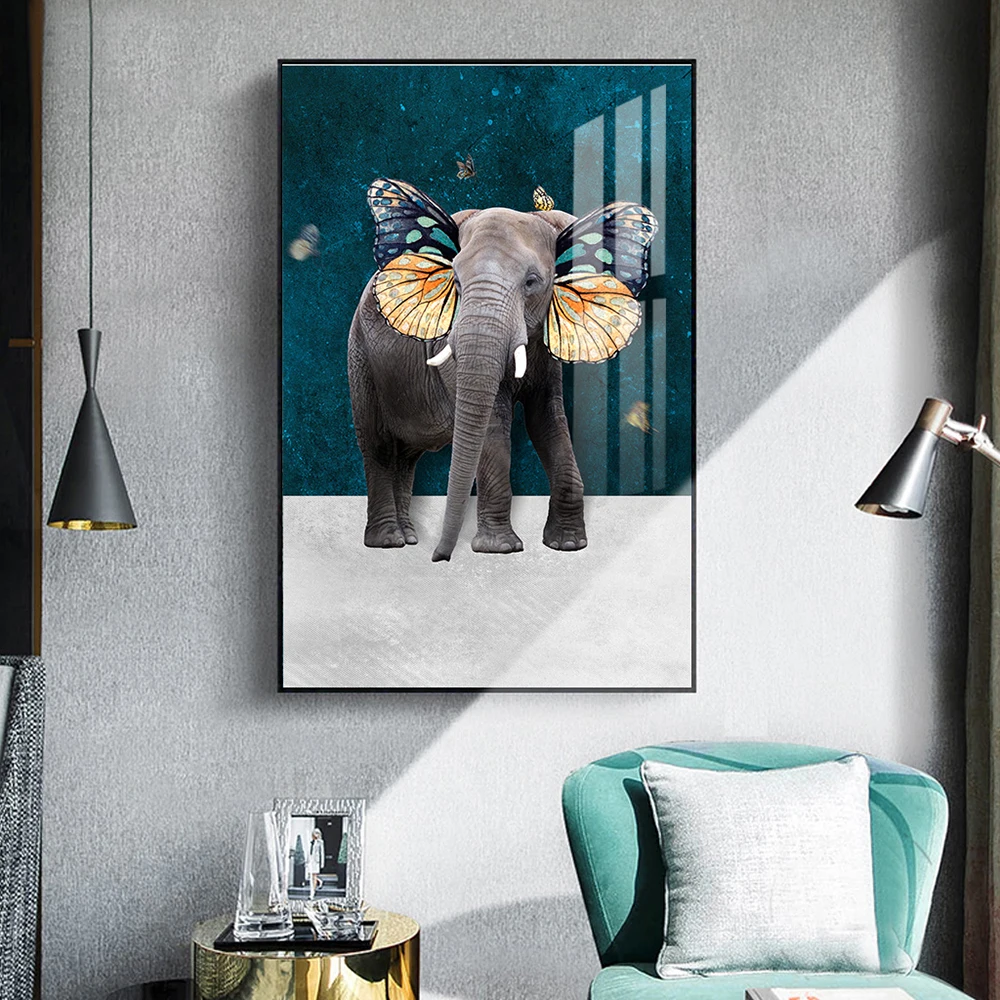 

Still Life Elephant Canvas Art Poster HD Print Minimalist Canvas Painting Wall Picture Nordic Decor for Living Room No Framed