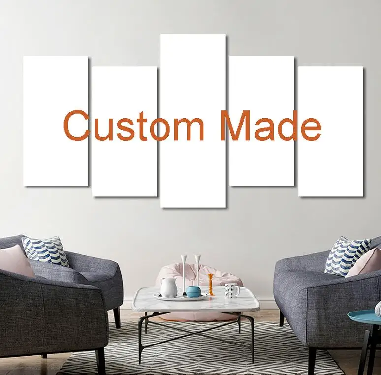 

Customized Prints Painting Custom Made Canvas Picture Frame 5 Panel Modular Home Decor Drop Shipping