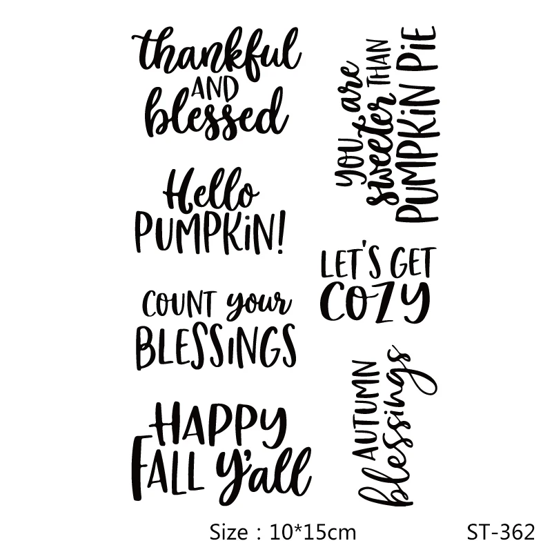 

AZSG Hello Pumpkin Typeface Clear Stamps/Seals For DIY Scrapbooking/Card Making/Album Decorative Silicone Stamp Crafts