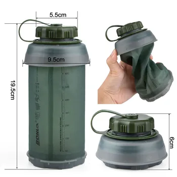 750ml Collapsible Water Bottle Reusable Foldable Folding Lightweight Compact for Camping Backpacking Hiking Climbing