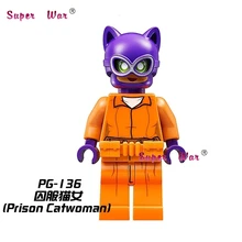 50 шт. супергерой строительные блоки тюрьмы и Женщина-кошка фильм Бэтмен блоки, друзья», для девочки и мальчика, игрушки для детей