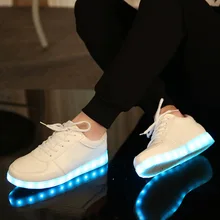 Теннис светодиодные feminino моделирование Корзина LED Running Shoes Light Up тренеров Световой светящиеся Кроссовки светодиодные тапочки дети shoes