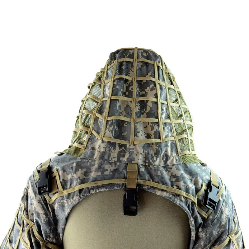Маскировочный костюм лохматого типа для снайперов, Рипстоп, камуфляж тактический Ghillie Hood