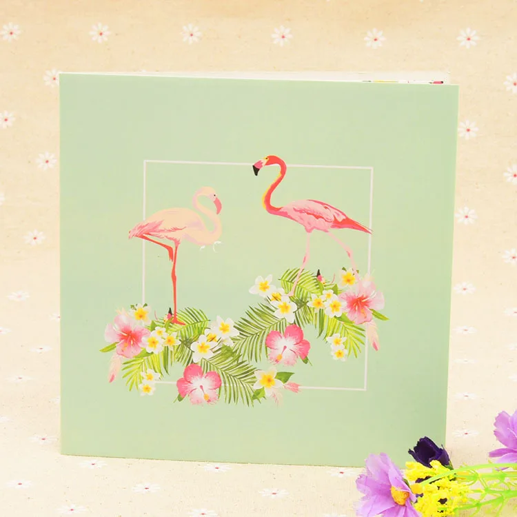 

Flamingo 3D Pop Up Cards Handmade Cut Wedding Invitations Birthday Wedding Greeting Invitation Cards Flamingo Theme Gift Card