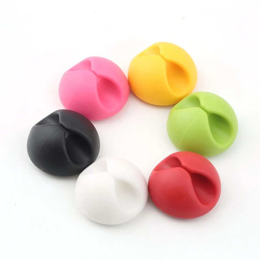

6pcs Multipurpose Silicone Cable Clamp Wire Clips Holder Organizer for PC Desktop Color Random 9x12x18cm