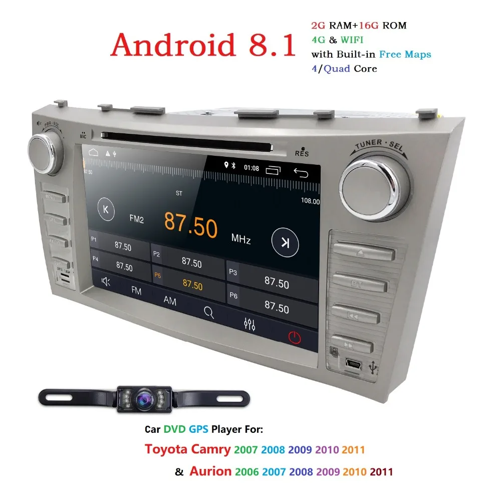 Flash Deal Android 8.1 Quad Core 8" Car DVD Player For Toyota Camry Aurion GPS Navi Support DAB+SD/USB Touch Screen Radio mp3 Bluetooth SWC 3