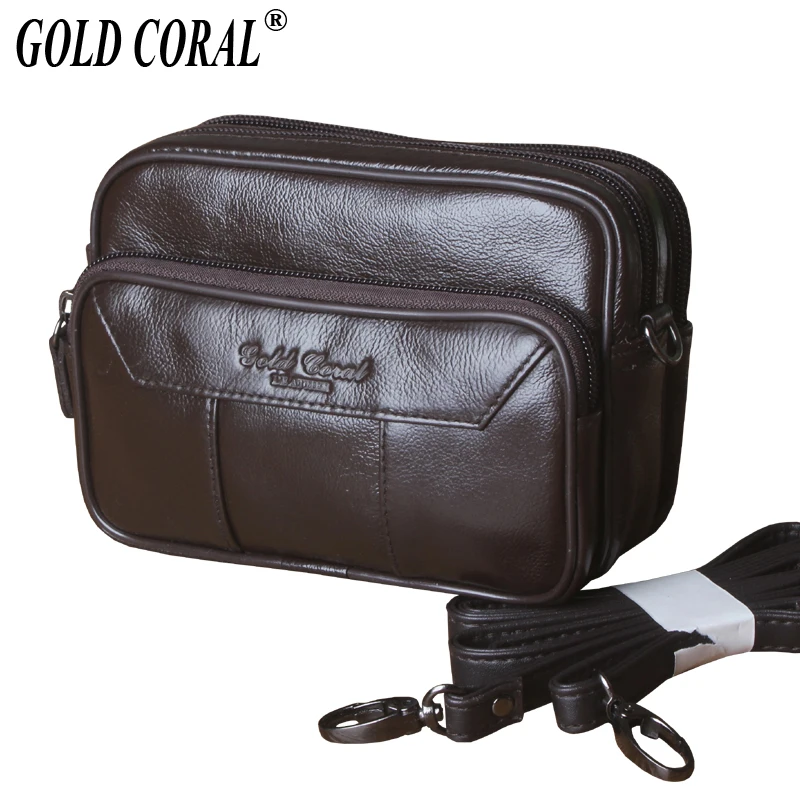 

Genuine Leather Waist Belt Bag for men Messenger bags Casual Shoulder Bag Phone Pouch Bags Male Travel Fanny Pack Coin Purse