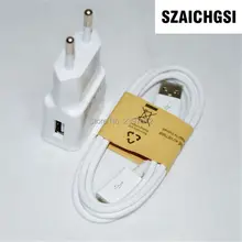 Szaichgsi 2A вилка европейского и американского стены Зарядное устройство+ 1 м микро USB Зарядное устройство кабель для samsung Galaxy S3 9300 S4 I9500 50 шт./лот
