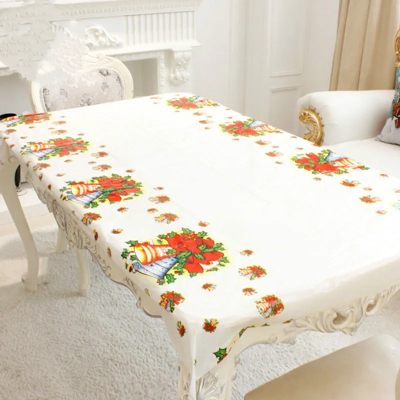 

Disposable 110*180cm New Year PVC Tablecloth Kitchen Dining Table Decorations Home Party Table Covers Christmas Ornaments