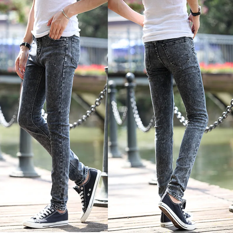 Wholesale new grey snow bound feet trousers male Korean super skinny ...