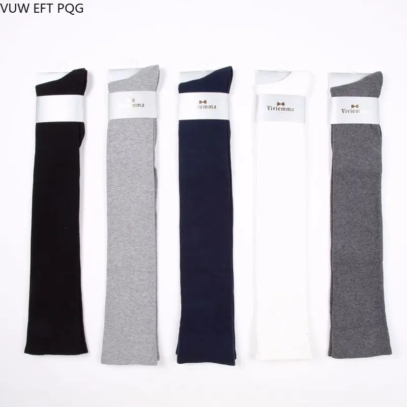 Женские носки для роста; однотонные носки выше колена в японском стиле; теплые силиконовые Нескользящие хлопковые деловые носки