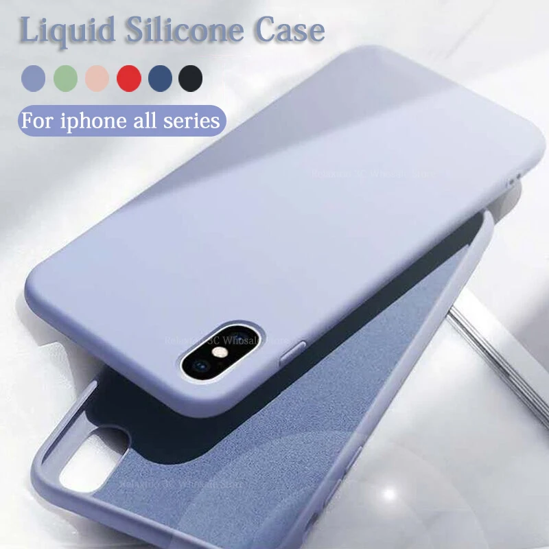 

Fashion Liquid Silicone case For iphone 7 8 6 plus Cover phone cases on the For apple iphone X XS XS Max XR 10 Coque capa Fundas