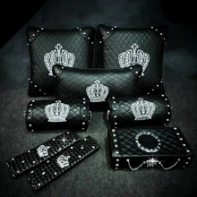 Корона серии Inerior Аксессуары для девочек кожаные чехлы рулевого колеса автомобиля солнцезащитный козырек Tiessue коробка подушки ремень безопасности переключения