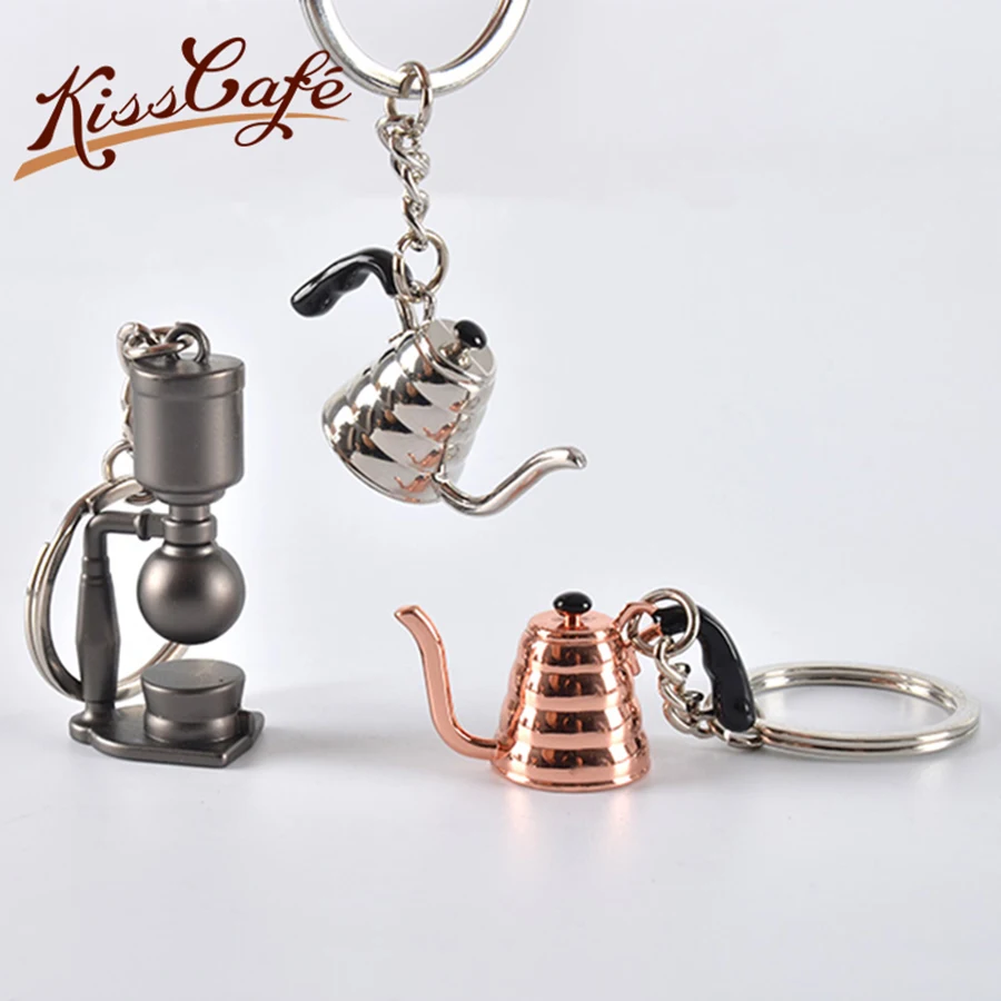 Couple Espresso Accessories Coffee Keychains Mini Grinder Tamper Siphon