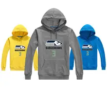 2017 Sweatshirts BadgerHawk Russell Wilson #3 Logo Autumn Winter Men Hoodies Pullovers Lace-up Thin Thick DangerRuss W1019013