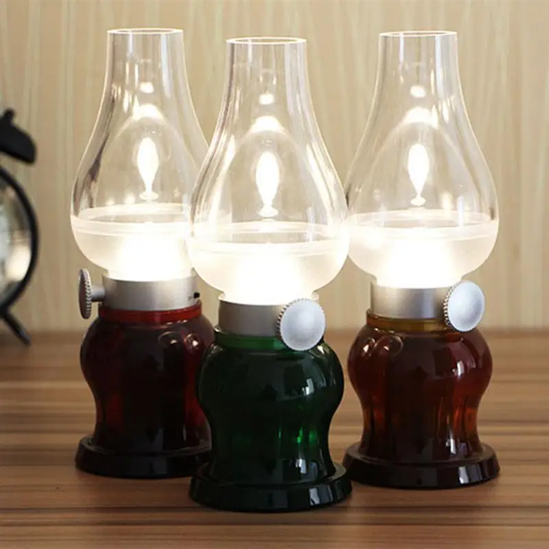 

Flameless LED Desk Light Dimmable Blowing Control Retro Creative Kerosene Table Lamp Rechargeable LED Lamp