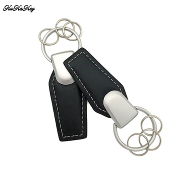

Drop Shipping Leather Car Logo Keychain Keyring For BMW Mpower Cadillac KIA RS Auto Keyring