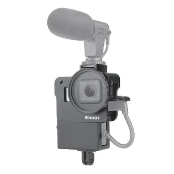 

Protective Vlogging Cage Case for GoPro Hero 7 6 5 Black Mount for Microphone Vlog Cage Housing Shell Frame Case Cold Shoe r25