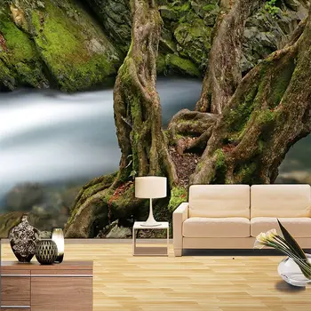 

Home Decor Wall Papers 3D Nature Tree Root Photo Wallpaper Mural Living Room Bedroom Behang Self Adhesive Vinyl / Silk Wallpaper