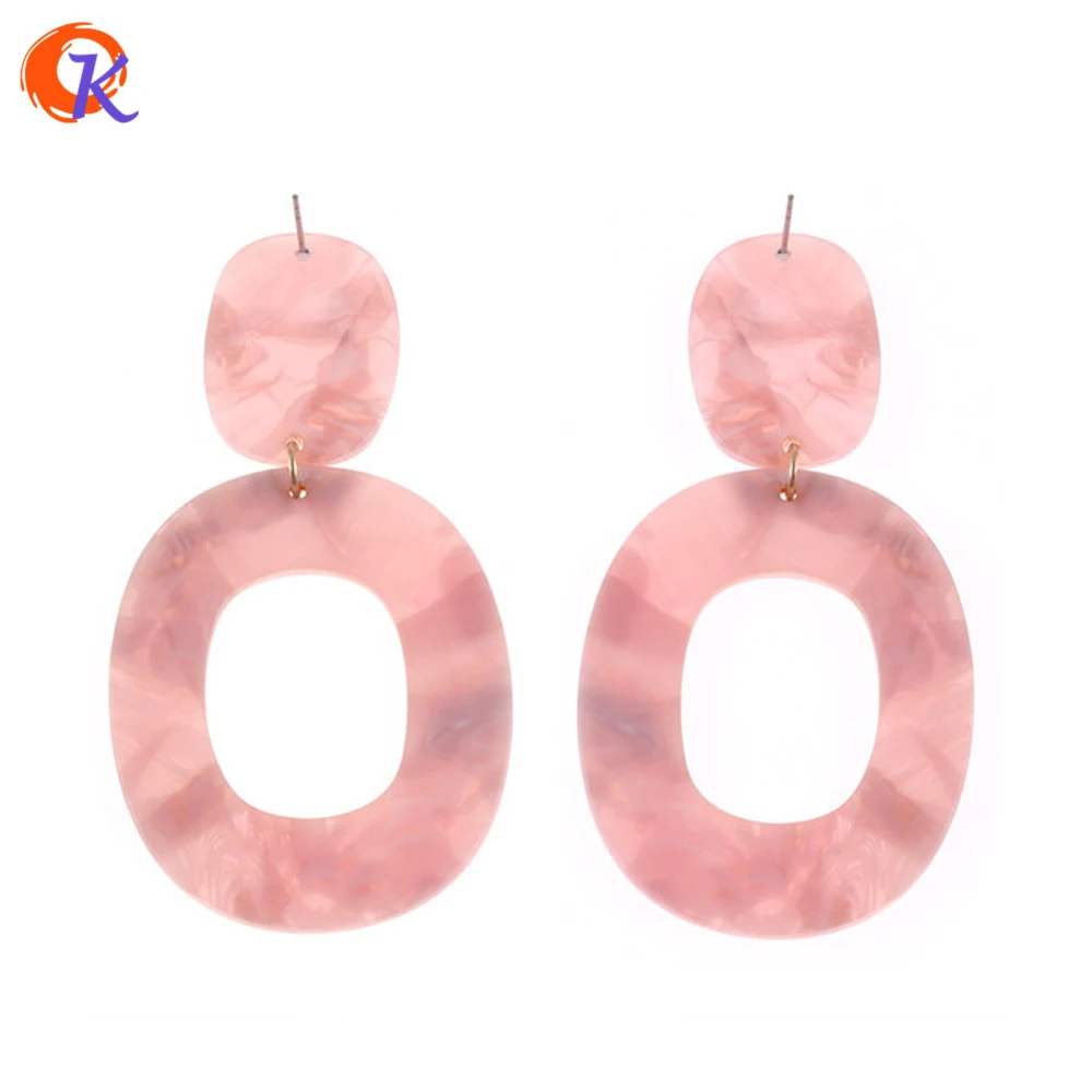 

Spring New Fashion Exaggerated Large Earring Hollow Pink Geometry Drop Earrings Acetic Acid Material For Women Party Design