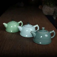 WIZAMONY Лидер продаж Longquan Celadon 180 мл Zisha керамика искусство плоский чайник фарфор Исин глина имитация антикварный чайник