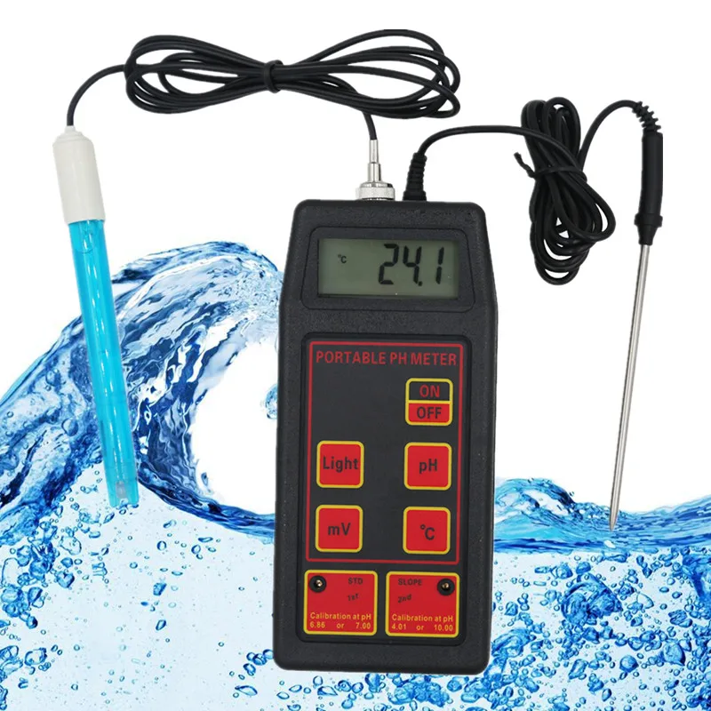 High Accuracy 3 in 1 Portable pH/mV/Temp Meter with Replaceable pH & ORP Electrodes Temperature Pro