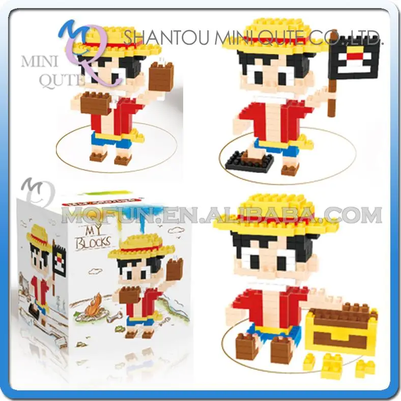 Mini Qute Lele Brother 3 in 1 one piece Monkey D Luffy plastic building blocks brick cartoon educational girls gift toy NO.6138 | Игрушки и