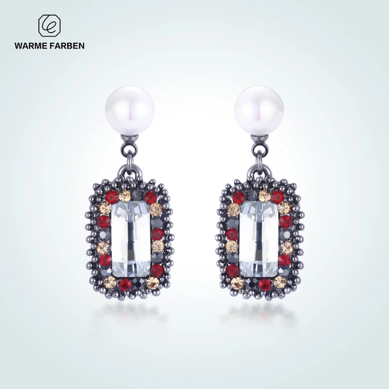 

Crystal from Swarovski Women Earrings Fine Jewelry 925 Sliver Drop Earrings Lady Luxury Crystal Geometric Party Earring Collares