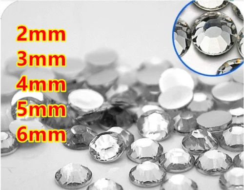 

Crystal Clear Resin Flatback beads for Nail Art/Garment/Decoration (2mm 3mm 4mm 5mm 6mm) 10000~100000pcs/bag