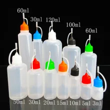 5pcs3/5/10/15/20/30/50/60/100/120 мл флакон-капельница для сока глаз Жидкостная игла бутылки, ПЭ глазные капли контейнер растворитель светильник масла глаз солевой раствор