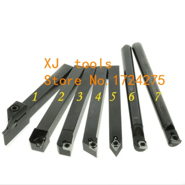 

Free Shipping 7PCS 10MM combination DYI lathe Carbide CNC indexable lathe tool cutting too Cutting tools set