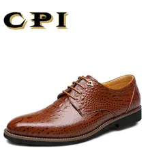 CPI Fashion design Business men’s dress leather shoe Crocodile stripes Breathable Comfortable Men Wedding Dress Shoes CC-01