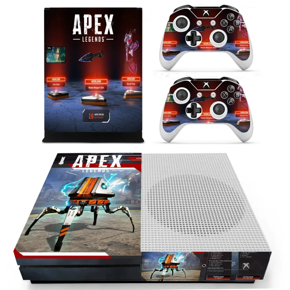 

Apex Legends Stickers Skins Decal Cover Design Protective Skin Sticker for Microsoft Xbox One S Slim Console and 2 Controller