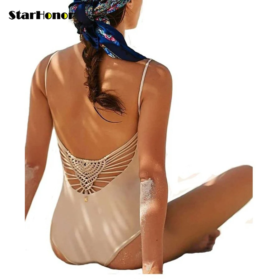 StarHonor одноцветное Одна деталь купальный костюм Для женщин пикантные Глубокий V