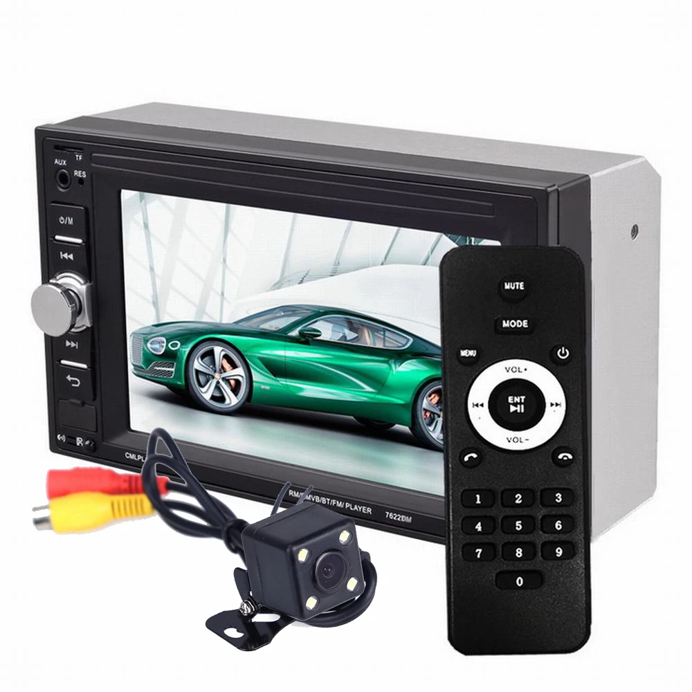 6,2 дюймов 2 din сенсорный экран mirrori link MP3 MP4 MP5 FM Aux в Bluetooth стерео MP5 плеер 9 языков Автомагнитола - Цвет: with camera