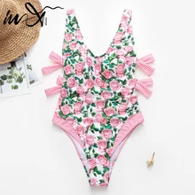 In-X сексуальный цельный купальник с цветами бикини на завязках mujer женский купальник без спинки Монокини винтажный комбинезон Пляжная одежда