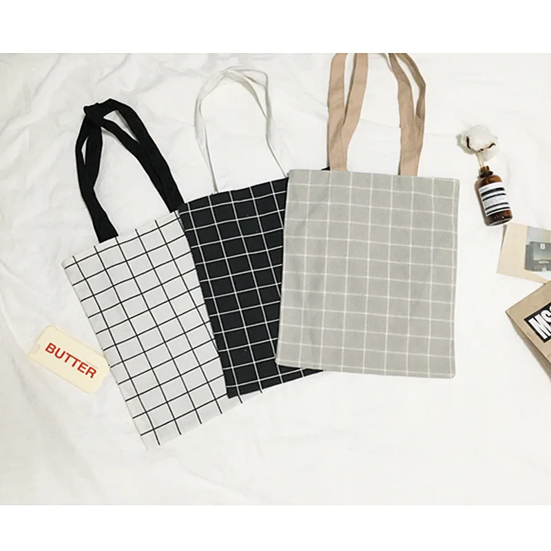 

Miyahouse Canvas Cotton Linen Women Shoulder Bag Double-sided Fabric Handbag Bag Fresh Style Shopping Bag Lady Tote Bag