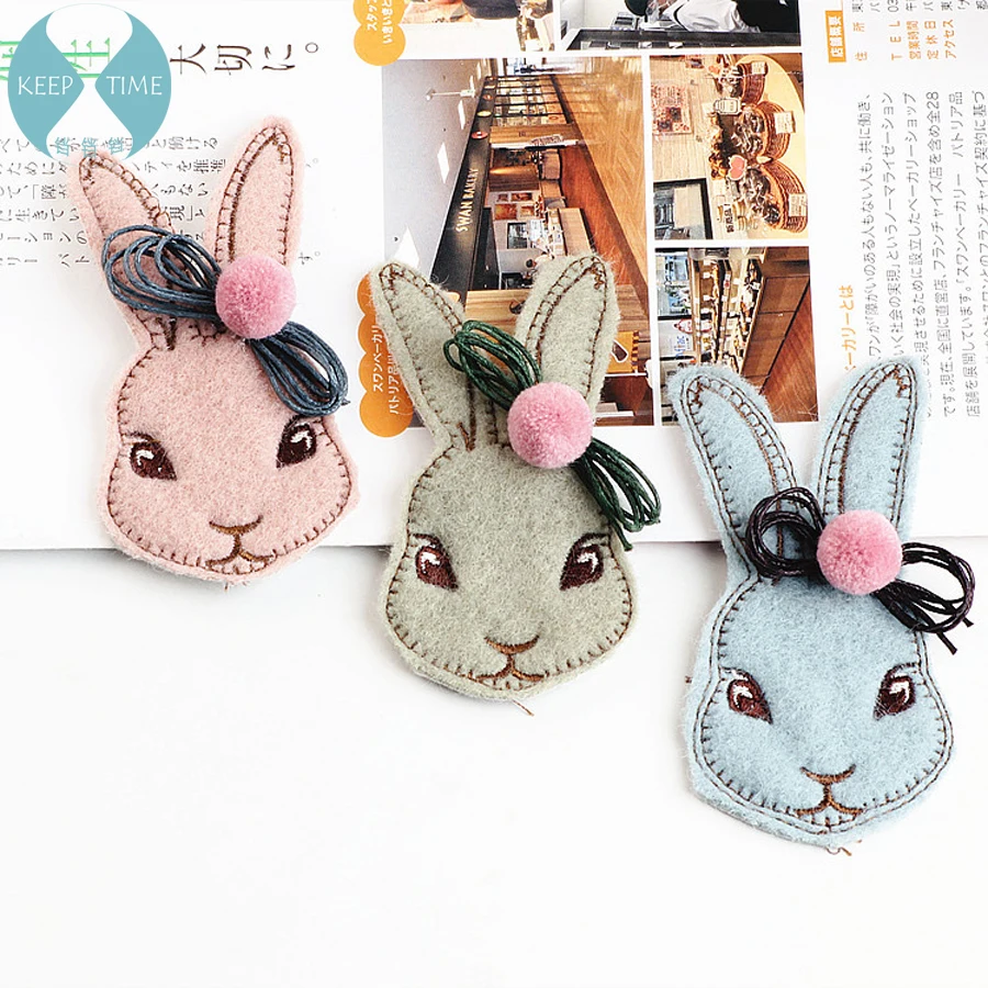 

Ritoule DIY accessories cute rabbit bow hair ball wool hair ornament material Pendant Earrings