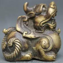 2 Медь изгнать злых духов Фэн-Шуй PiXiu единорог Летающий зверь статуя