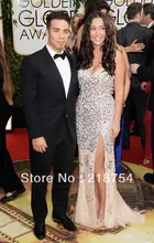 Sparkle Schatz Elfenbein Sheer Tulle Bodenlangen Abend Celebrity Kleider 2016 Luxuriöse Party Kleider Robe De Soiree