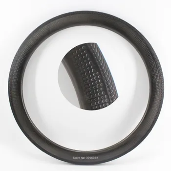 

Newest 700C dimpled 58mm Road bike full carbon fibre bicycle wheels carbon clincher tubular rims moonscape 25mm width Free ship