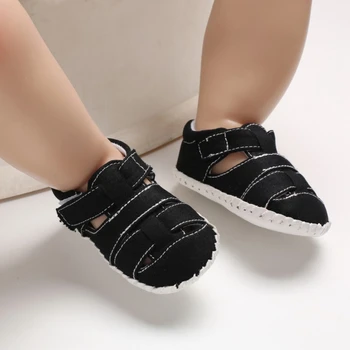 

New Kids Boys Summer Breathable Hollow Design Shoes Soft Bottom Non-slip Flat With Sandals