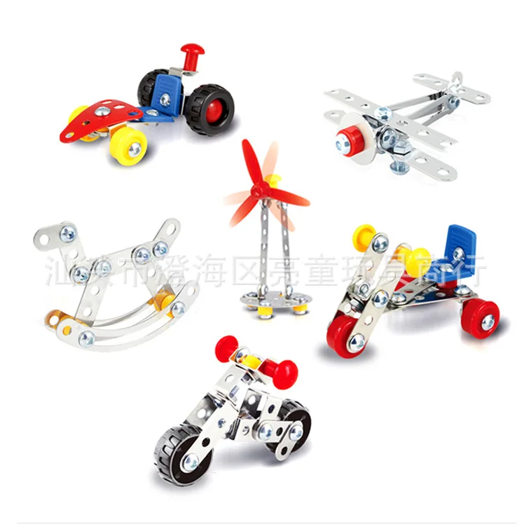 

Zhenwe Technology Screwing Blocks Metal Assembled Aircraft Motorcycle 3D Stereo Model DIY Material Pack Car Plane Handmade Gift
