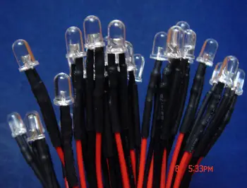 

Wholesale 100pcs 3mm Purple UV Prewired Led DC12V