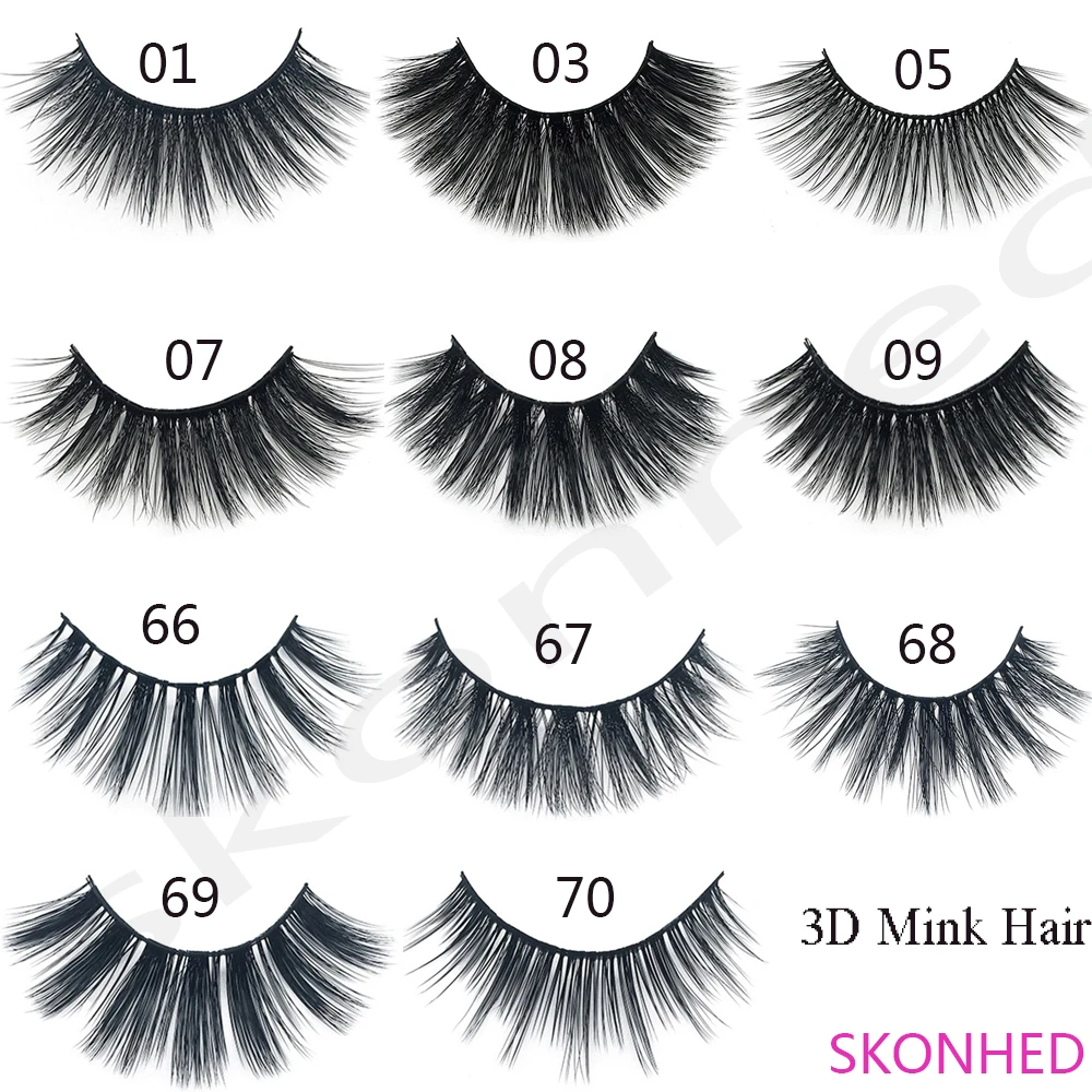 1 Pair 3D Mink Hair False Eyelashes Thick Cross Long Lashes Soft Multilayer Wispy Fake Mink