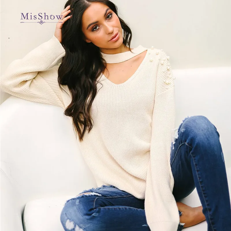 

Sexy Hollow Out V Neck Oversized Knitted Sweater Autumn Long Sleeve Street Pullovers Pull Femme Hiver Female Sweater Long