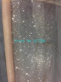 

beautiful embroidered net lace fabric JRB-12130 with glitter good quality African tulle lace in gold for lady dress