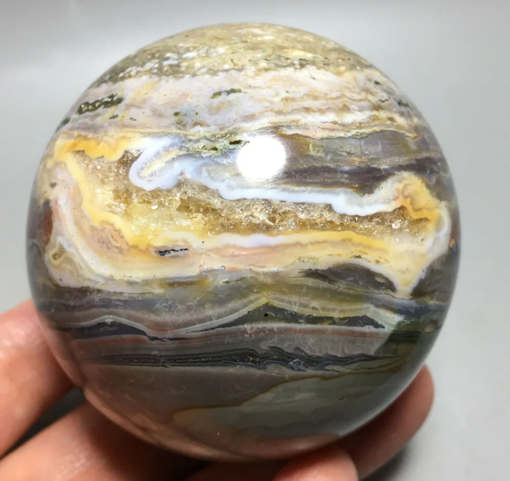 

506g NATURAL OCEAN JASPER QUARTZ BALL CRYSTAL HEALING wedding souvenirs guests