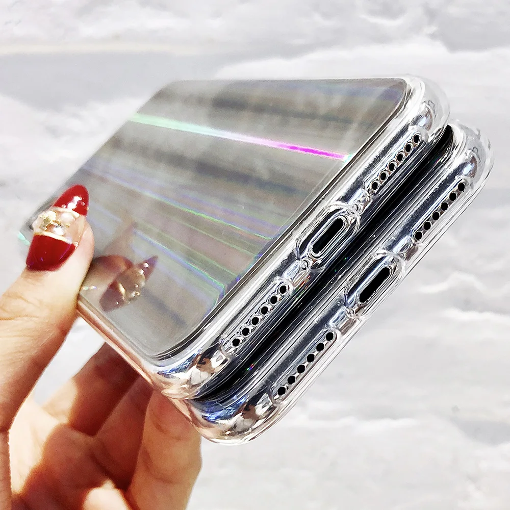 KIPX1122_47JONSNOW Aurora Shining Laser Phone Case for iPhone 6 6S 7 8 Plus X XS XR XS Max Glossy Soft Silicone Case Back Cover Capa Coque Fundas